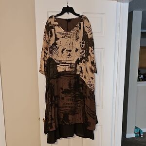 Peacock Way Abstract Maxi Dress